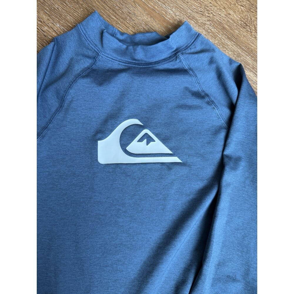 Quiksilver Boys Long Sleeve Logo Rash Guard Swim Top Spf Size M - Picture 3 of 4